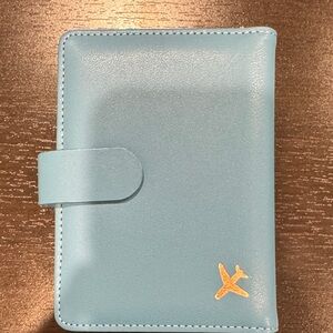 Amazon Light Blue Passport Wallet with Gold Accent